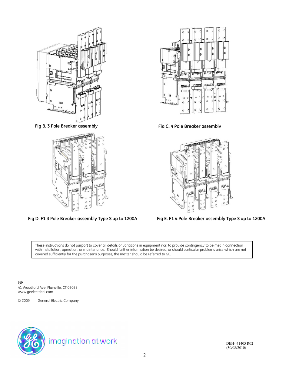 GE Industrial Solutions EntelliGuard G Flat front Terminations Envelope 1 & 2 User Manual | Page 2 / 2