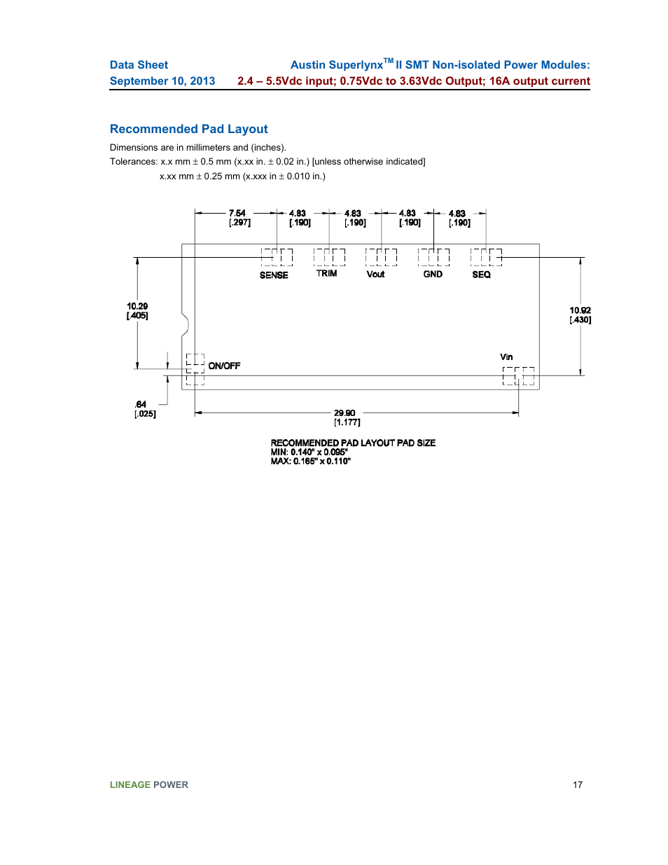 GE Industrial Solutions Austin SuperLynx II SMT User Manual | Page 17 / 21