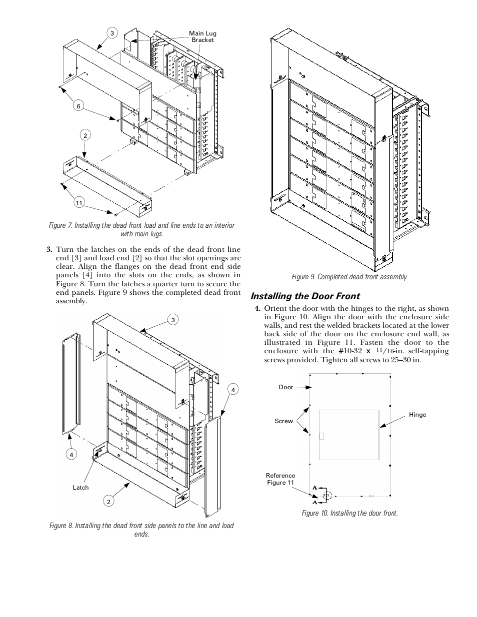 Installing the door front | GE Industrial Solutions Spectra Series ADF Dead Fronts & Type APF Door Fronts User Manual | Page 3 / 4