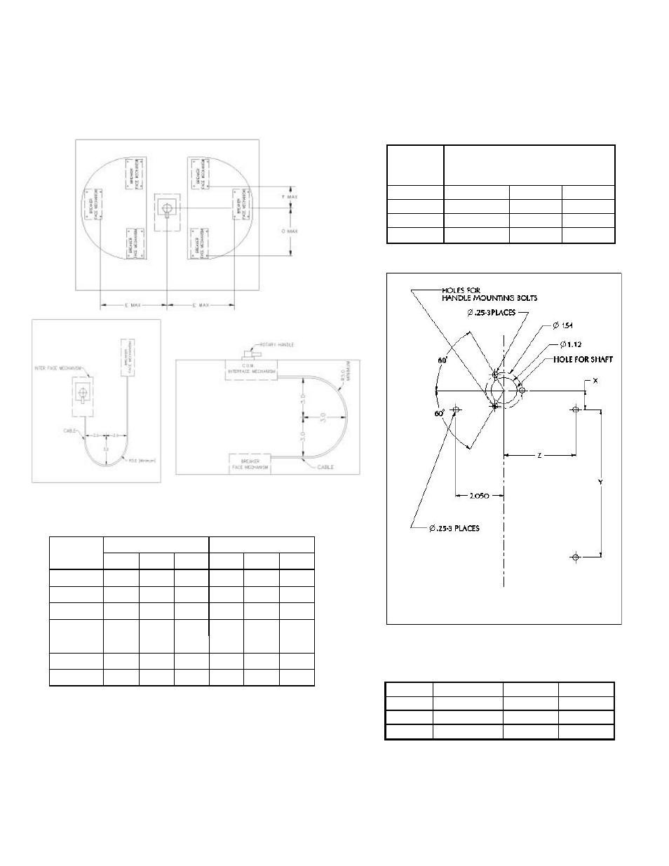 Table 4. drilling diagram, Figure 2. shaft length figure 3. drilling diagram | GE Industrial Solutions Spectra RMS Cable Operators User Manual | Page 3 / 6