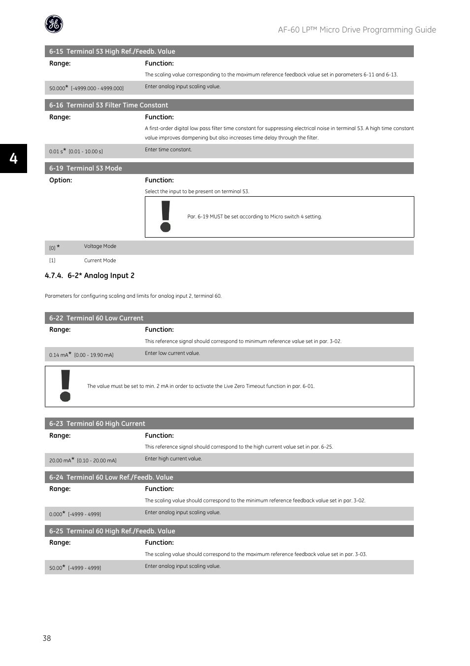 Af-60 lp™ micro drive programming guide | GE Industrial Solutions AF-60 LP Micro Drive User Manual | Page 39 / 86