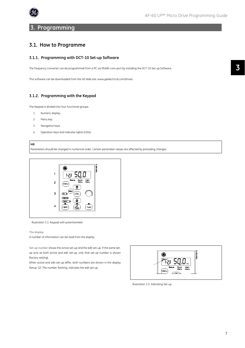 Programming, How to programme, Af-60 lp™ micro drive programming guide | GE Industrial Solutions AF-60 LP Micro Drive User Manual | Page 8 / 86