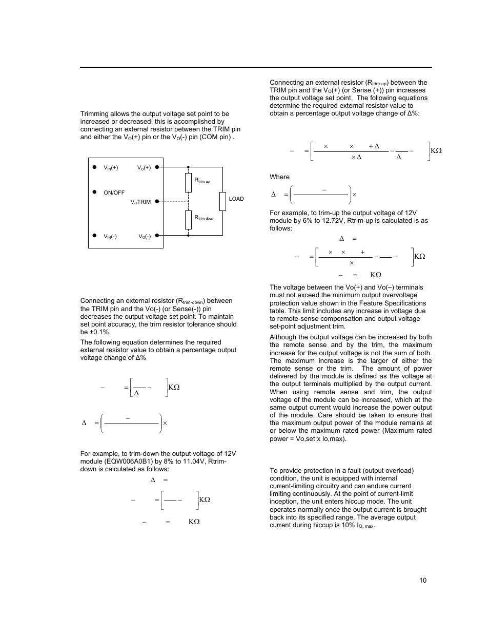 Feature descriptions | GE Industrial Solutions EQW006 Series User Manual | Page 10 / 19
