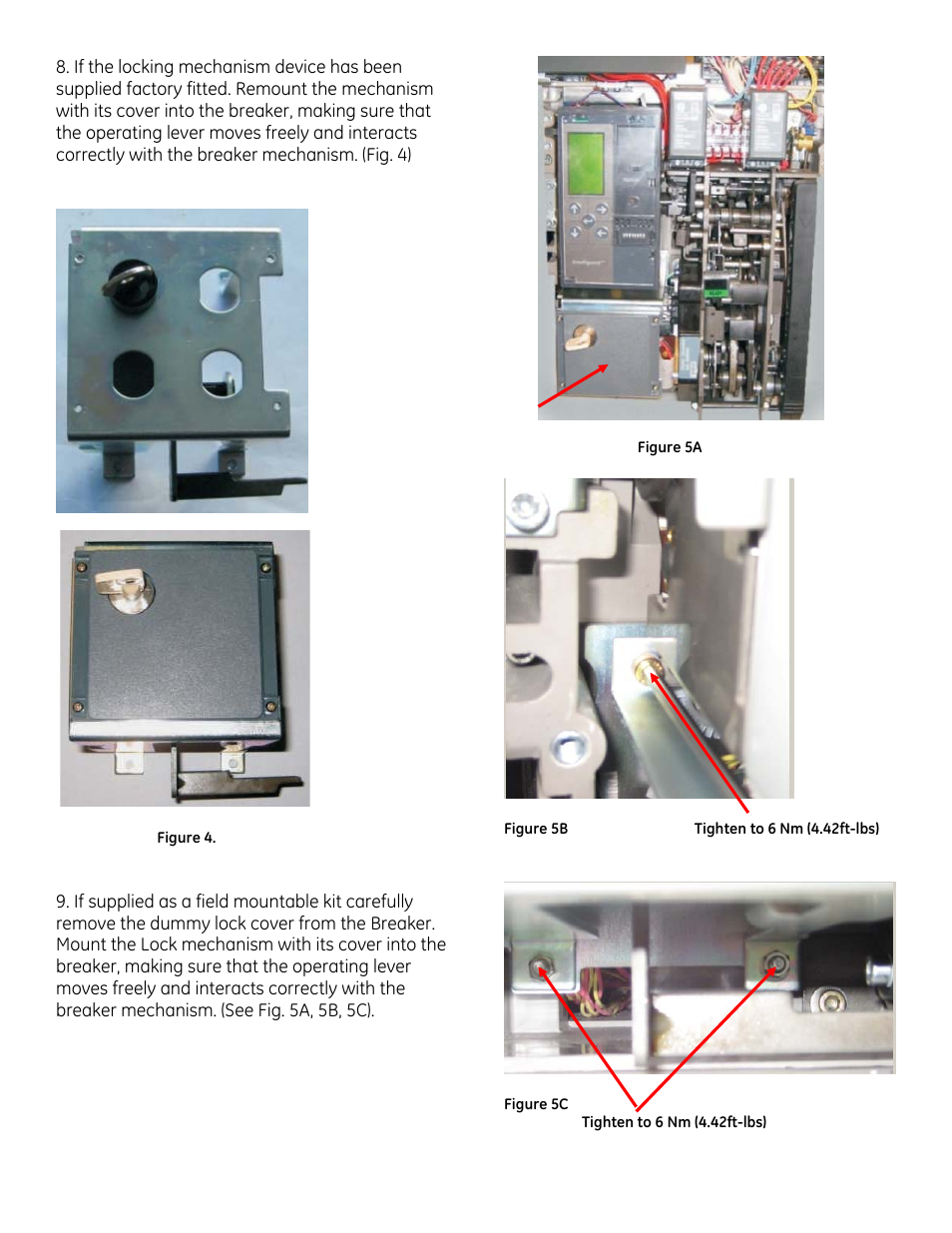 GE Industrial Solutions EntelliGuard G Key Interlock Kit User Manual | Page 3 / 4