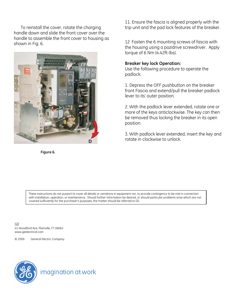 GE Industrial Solutions EntelliGuard G Key Interlock Kit User Manual | Page 4 / 4