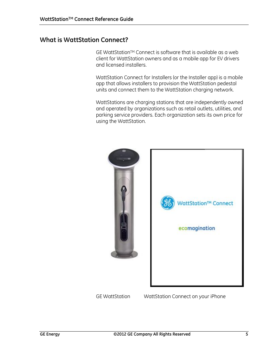 What is wattstation connect | GE Industrial Solutions WattStation Connect Reference Guide for the Install User Manual | Page 5 / 27