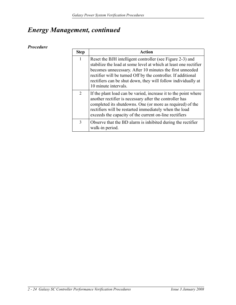 Energy management, continued | GE Industrial Solutions Galaxy Verification User Manual | Page 36 / 102