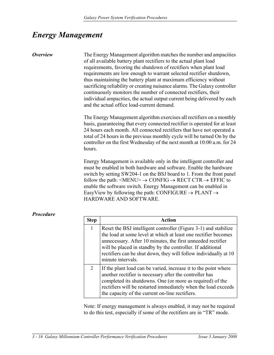Energy management | GE Industrial Solutions Galaxy Verification User Manual | Page 60 / 102