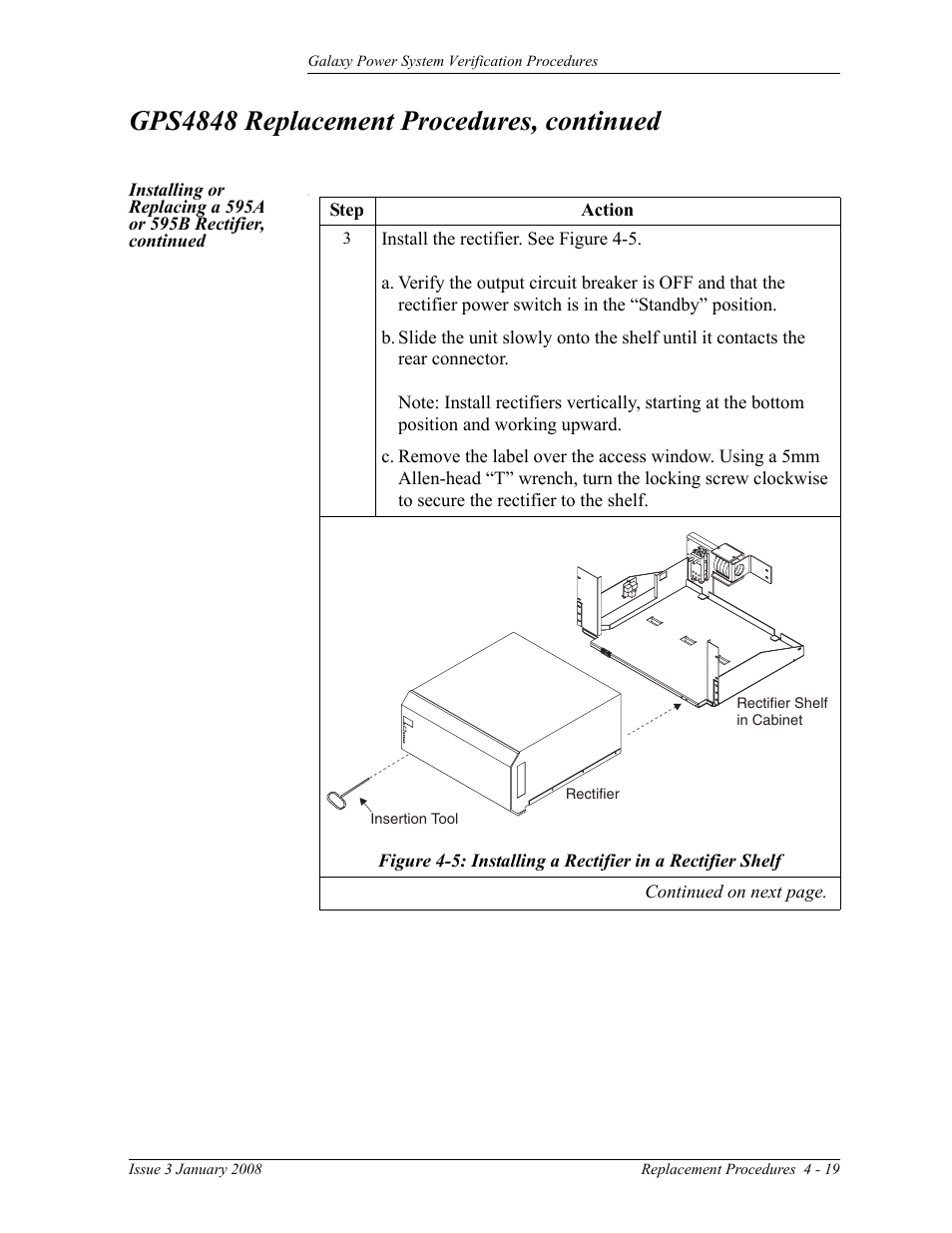Gps4848 replacement procedures, continued | GE Industrial Solutions Galaxy Verification User Manual | Page 87 / 102