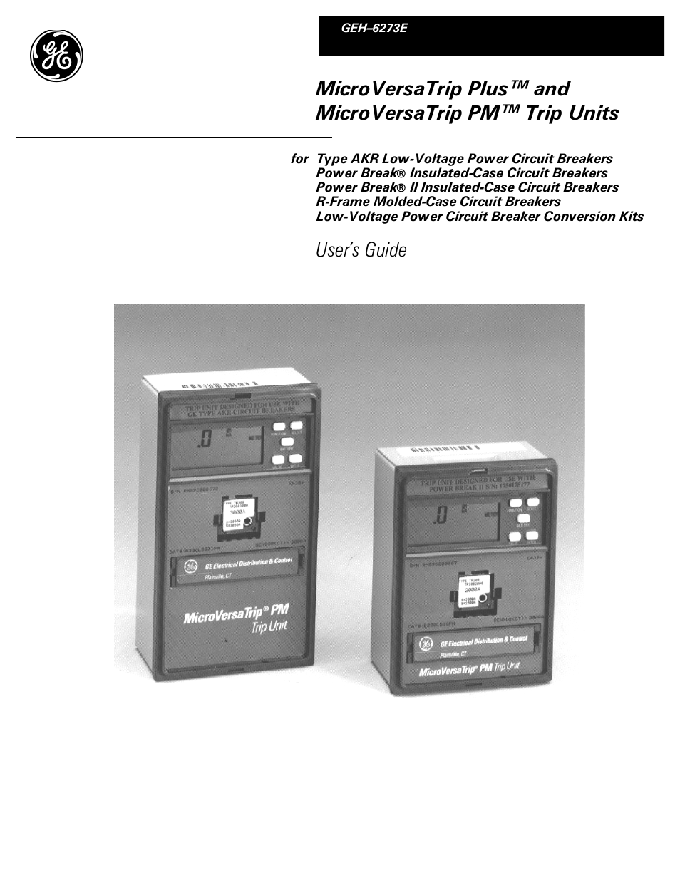 GE Industrial Solutions MicroVersaTrip PM User Manual | 52 pages