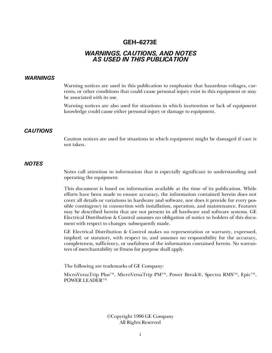 GE Industrial Solutions MicroVersaTrip PM User Manual | Page 3 / 52