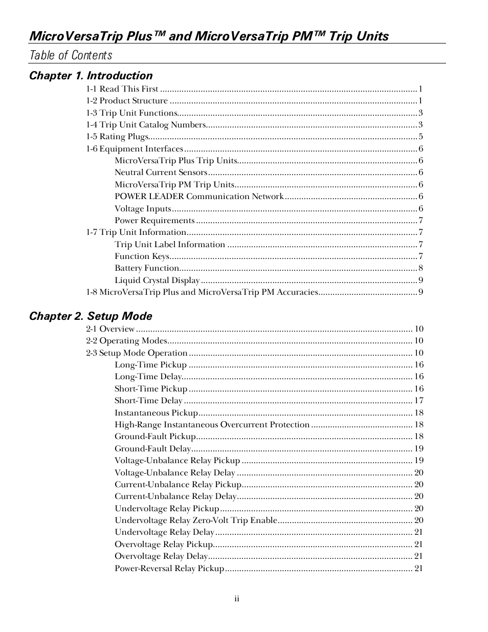 GE Industrial Solutions MicroVersaTrip PM User Manual | Page 4 / 52