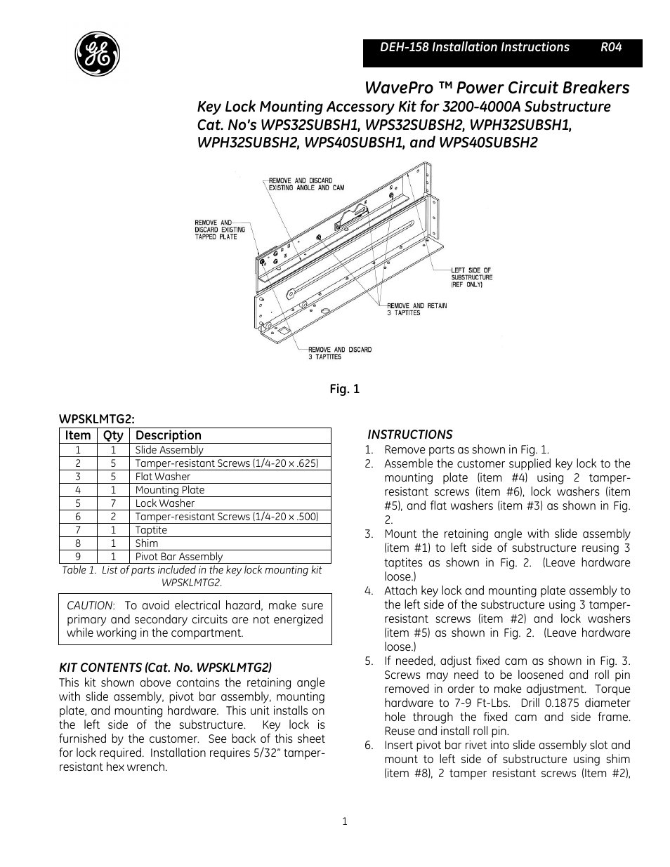 GE Industrial Solutions WavePro WPS40SUBSH2 User Manual | 2 pages