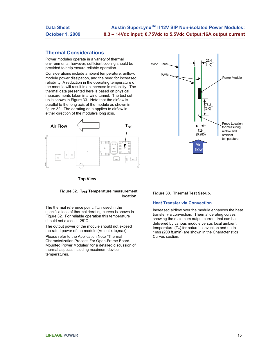 Thermal considerations | GE Industrial Solutions Austin SuperLynx II 12V SIP User Manual | Page 15 / 19