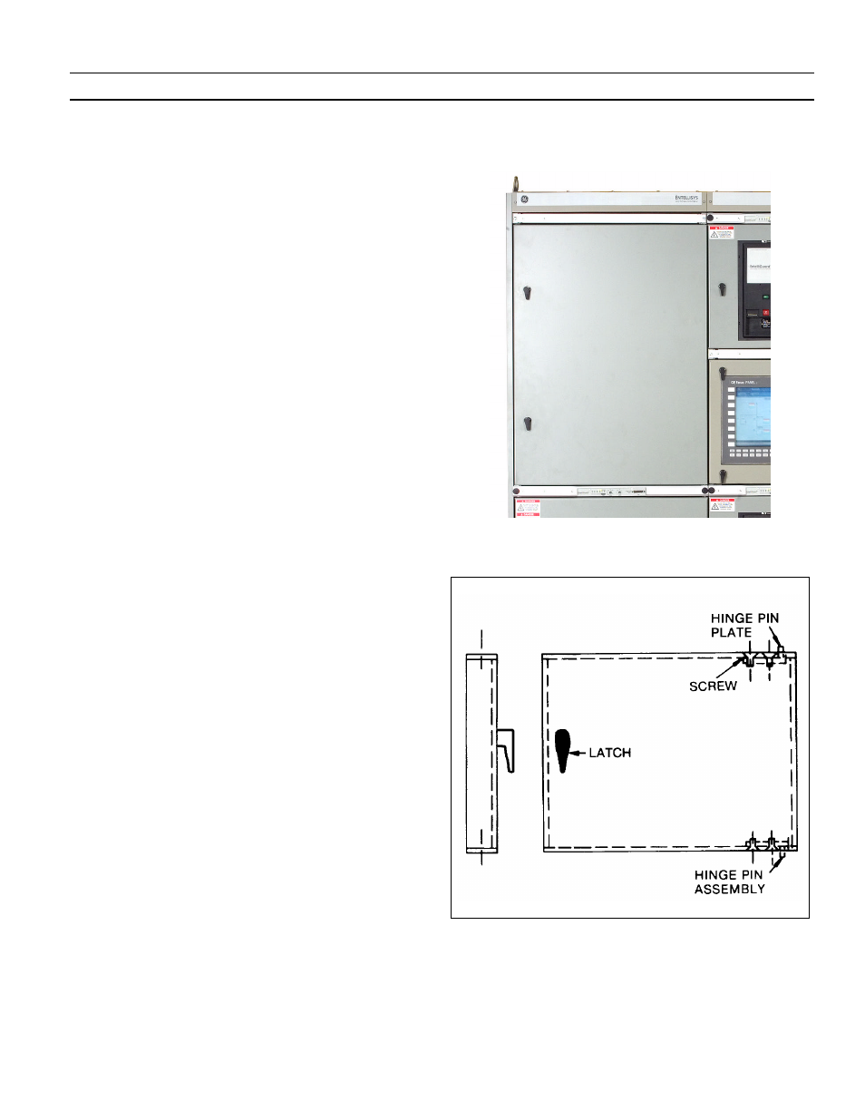 3 front doors, Drawout operation, Operation | Removal and installation, Door removal, Door installation | GE Industrial Solutions Entellisys Installation User Manual | Page 60 / 80