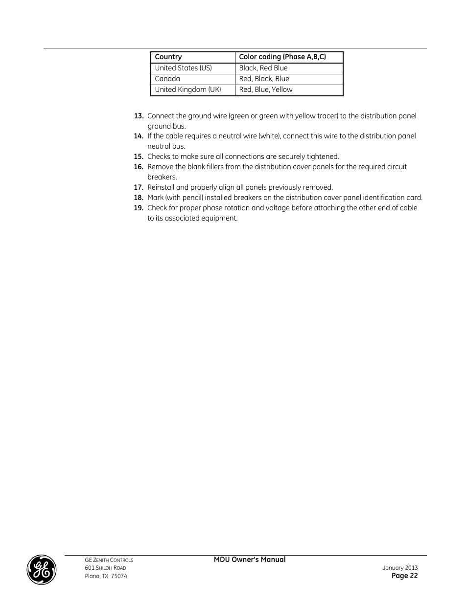 GE Industrial Solutions GE ZENITH SERIES MDU User Manual | Page 22 / 59