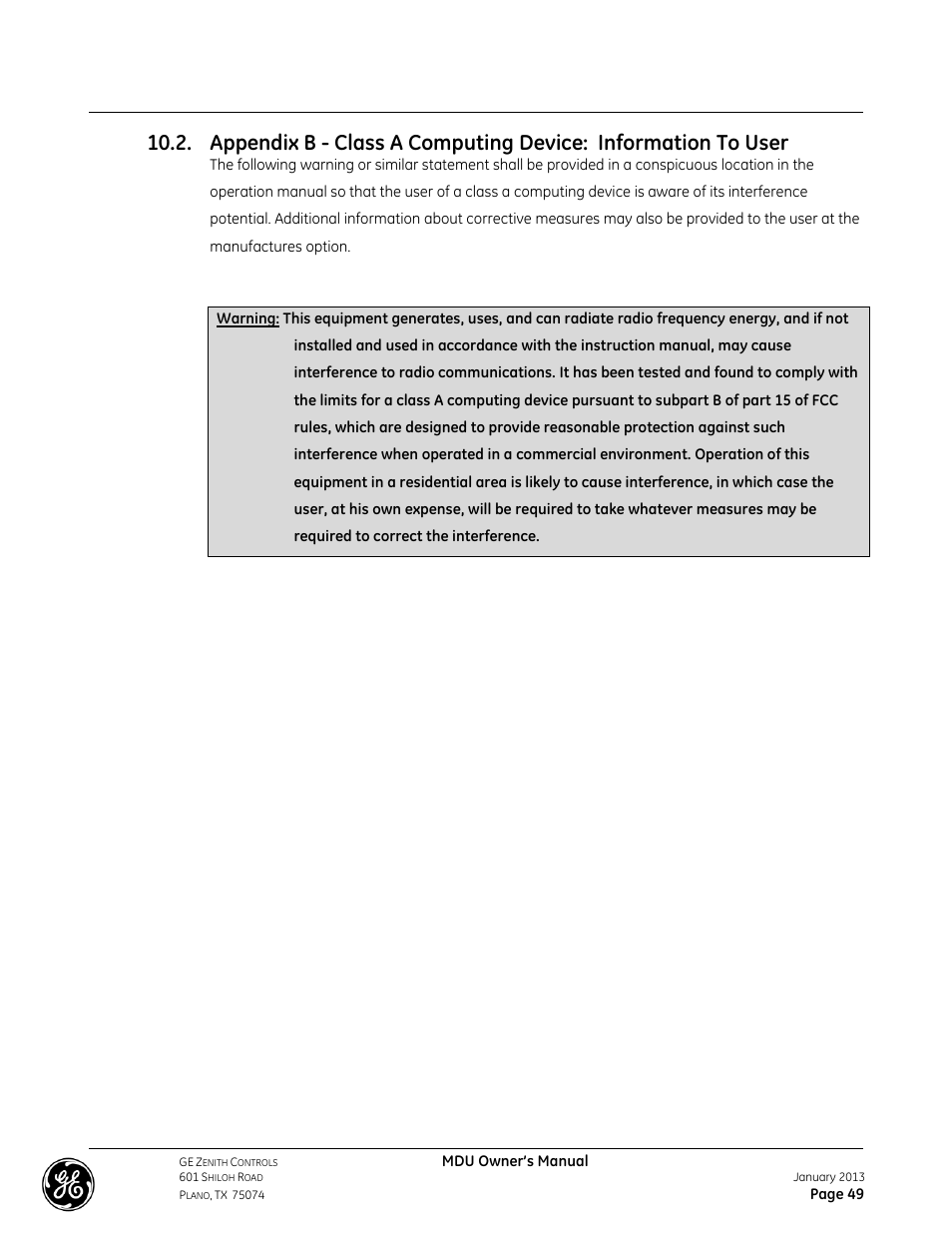 GE Industrial Solutions GE ZENITH SERIES MDU User Manual | Page 49 / 59