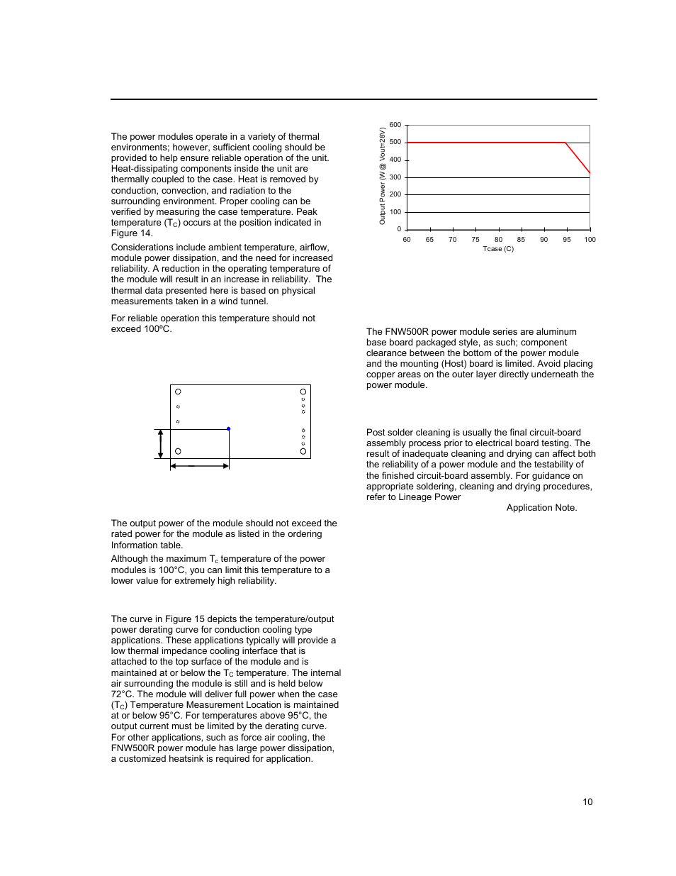 Thermal considerations, Layout considerations | GE Industrial Solutions FNW500R Series User Manual | Page 10 / 13
