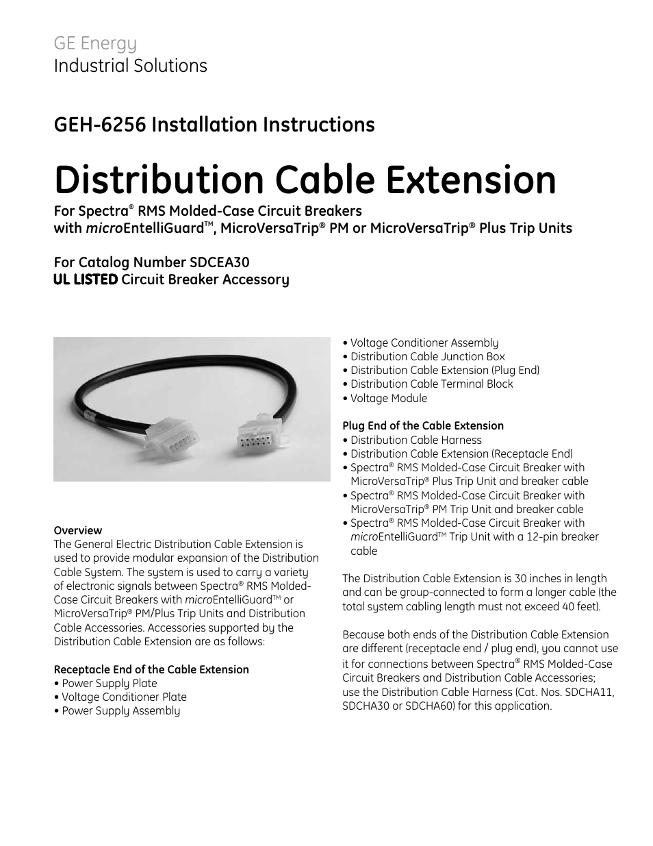 GE Industrial Solutions SDCEA30 User Manual | 8 pages