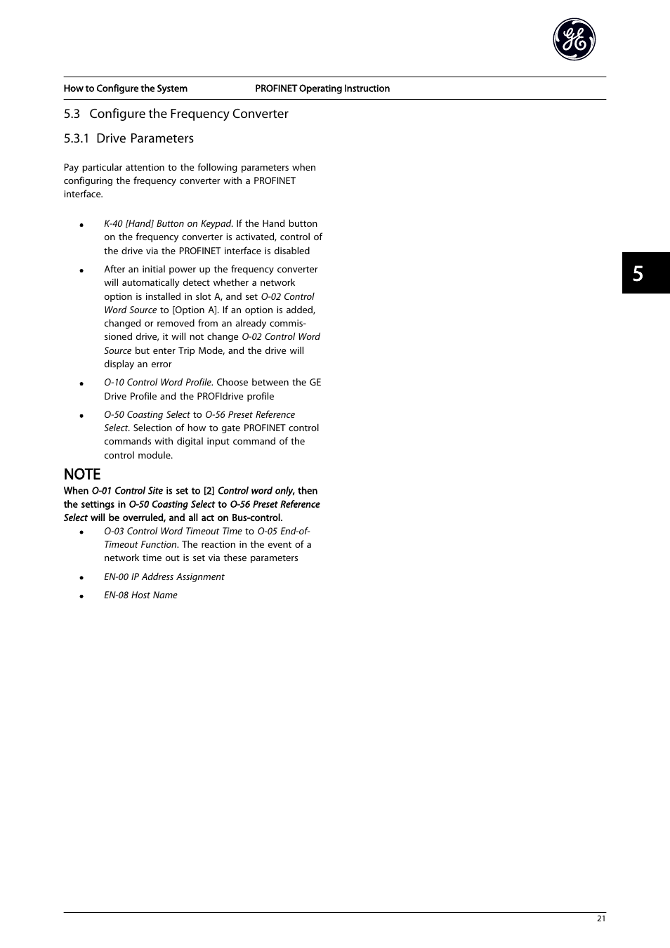 3 configure the frequency converter, 1 drive parameters | GE Industrial Solutions AF-650 GP PROFINET User Manual | Page 22 / 69