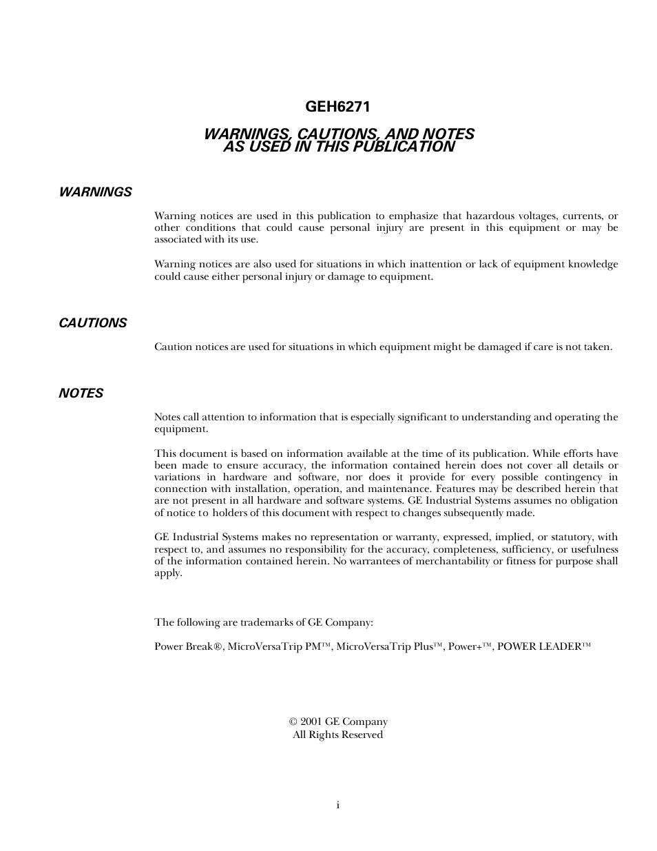 GE Industrial Solutions Power Break II Draw-out 800-4000 Amp Frames User Manual | Page 3 / 12