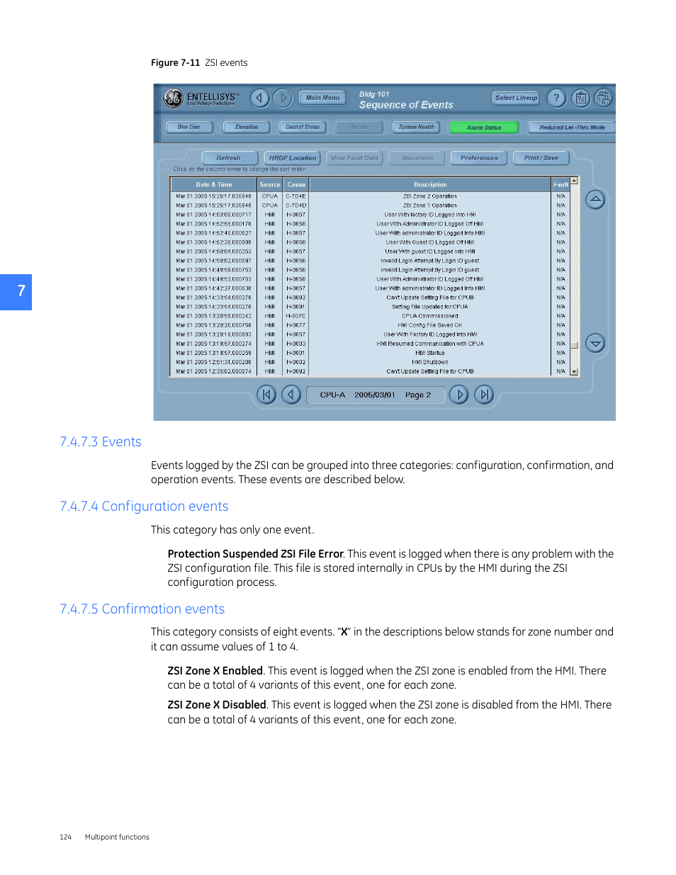 3 events, 4 configuration events, 5 confirmation events | GE Industrial Solutions Entellisys 4.0 System User Manual User Manual | Page 124 / 274
