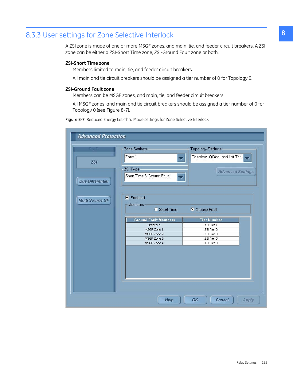 3 user settings for zone selective interlock | GE Industrial Solutions Entellisys 4.0 System User Manual User Manual | Page 135 / 274