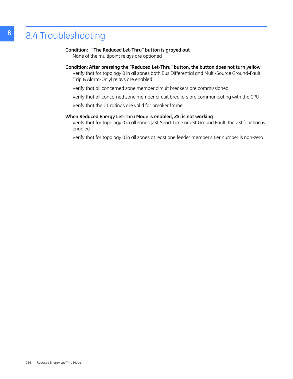 4 troubleshooting | GE Industrial Solutions Entellisys 4.0 System User Manual User Manual | Page 136 / 274