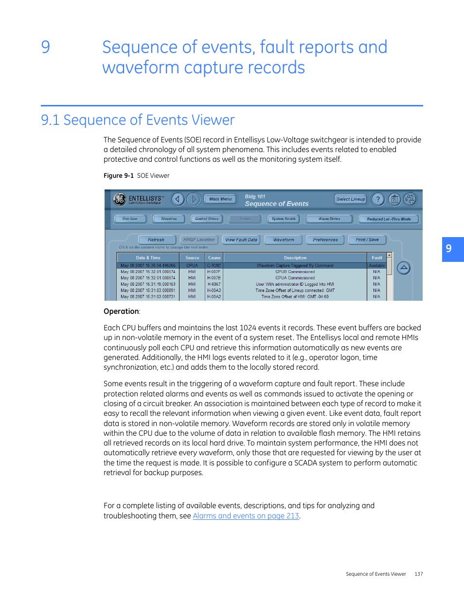 1 sequence of events viewer | GE Industrial Solutions Entellisys 4.0 System User Manual User Manual | Page 137 / 274