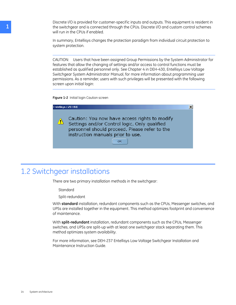 2 switchgear installations | GE Industrial Solutions Entellisys 4.0 System User Manual User Manual | Page 14 / 274