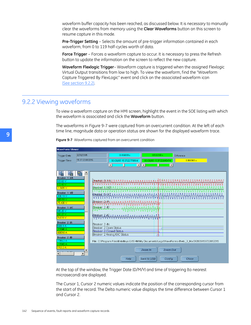 2 viewing waveforms | GE Industrial Solutions Entellisys 4.0 System User Manual User Manual | Page 142 / 274