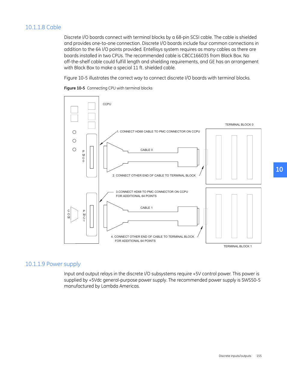 8 cable, 9 power supply, 8 cable 10.1.1.9 power supply | GE Industrial Solutions Entellisys 4.0 System User Manual User Manual | Page 155 / 274