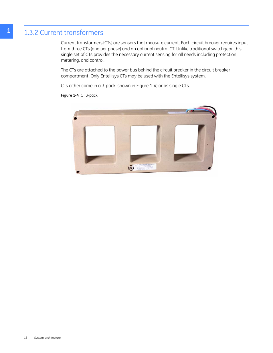 2 current transformers | GE Industrial Solutions Entellisys 4.0 System User Manual User Manual | Page 16 / 274