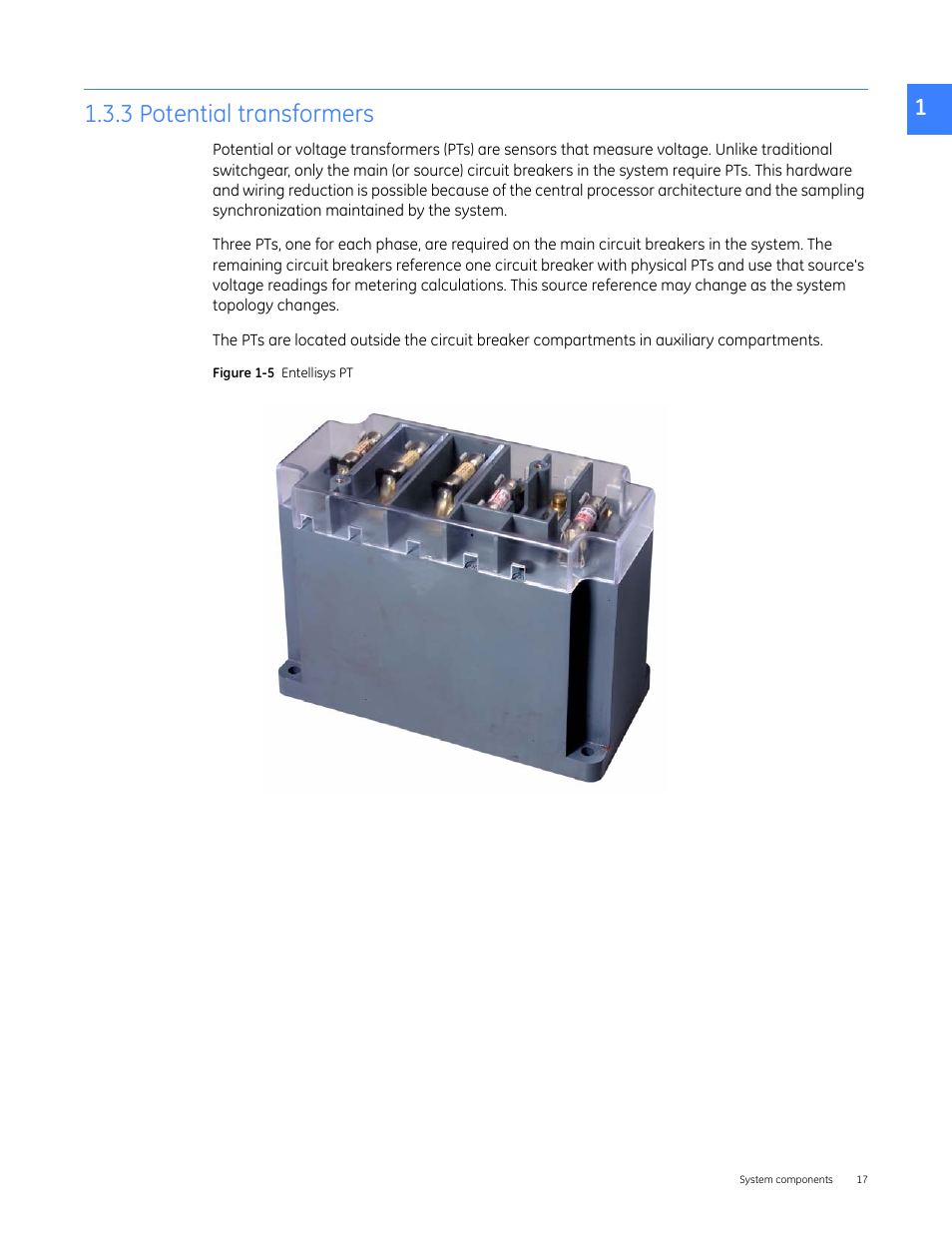 3 potential transformers | GE Industrial Solutions Entellisys 4.0 System User Manual User Manual | Page 17 / 274
