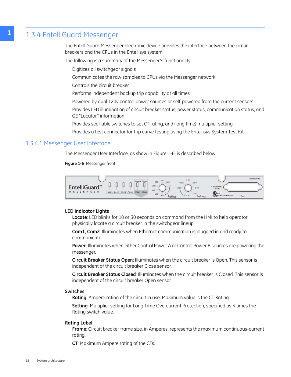 4 entelliguard messenger, 1 messenger user interface | GE Industrial Solutions Entellisys 4.0 System User Manual User Manual | Page 18 / 274