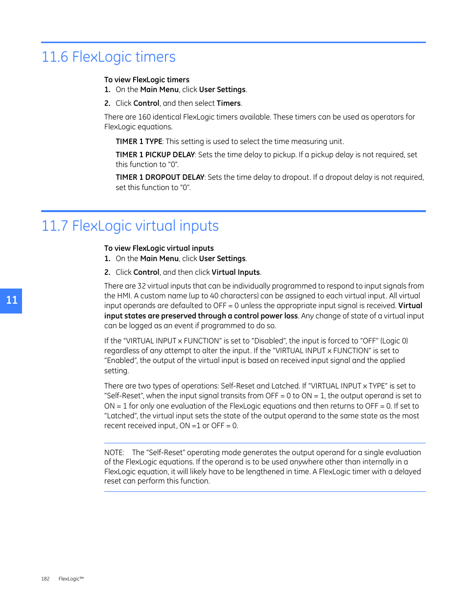 6 flexlogic timers, 7 flexlogic virtual inputs | GE Industrial Solutions Entellisys 4.0 System User Manual User Manual | Page 182 / 274