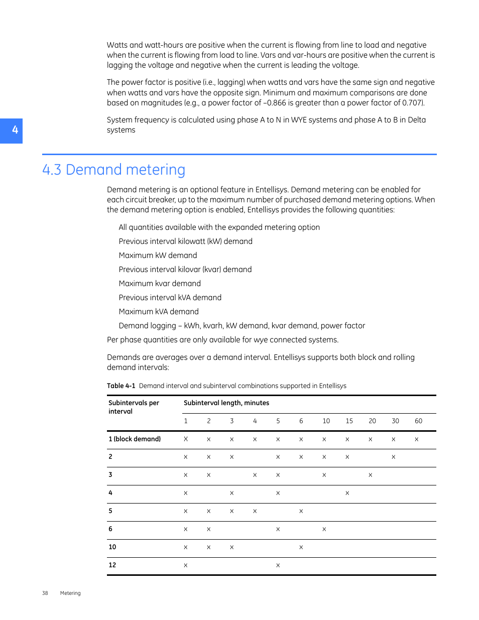 3 demand metering | GE Industrial Solutions Entellisys 4.0 System User Manual User Manual | Page 38 / 274