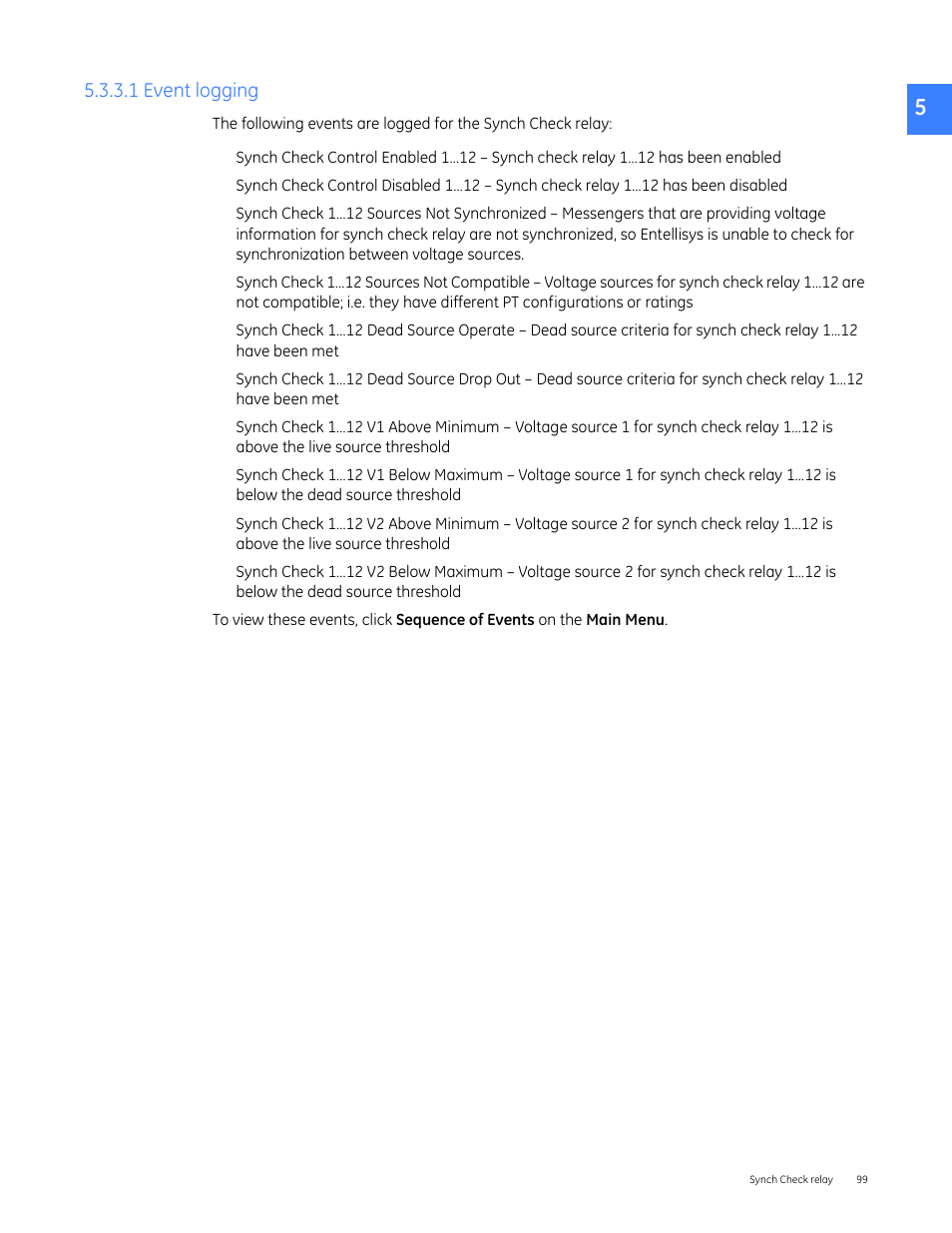 1 event logging | GE Industrial Solutions Entellisys 4.0 System User Manual User Manual | Page 99 / 274