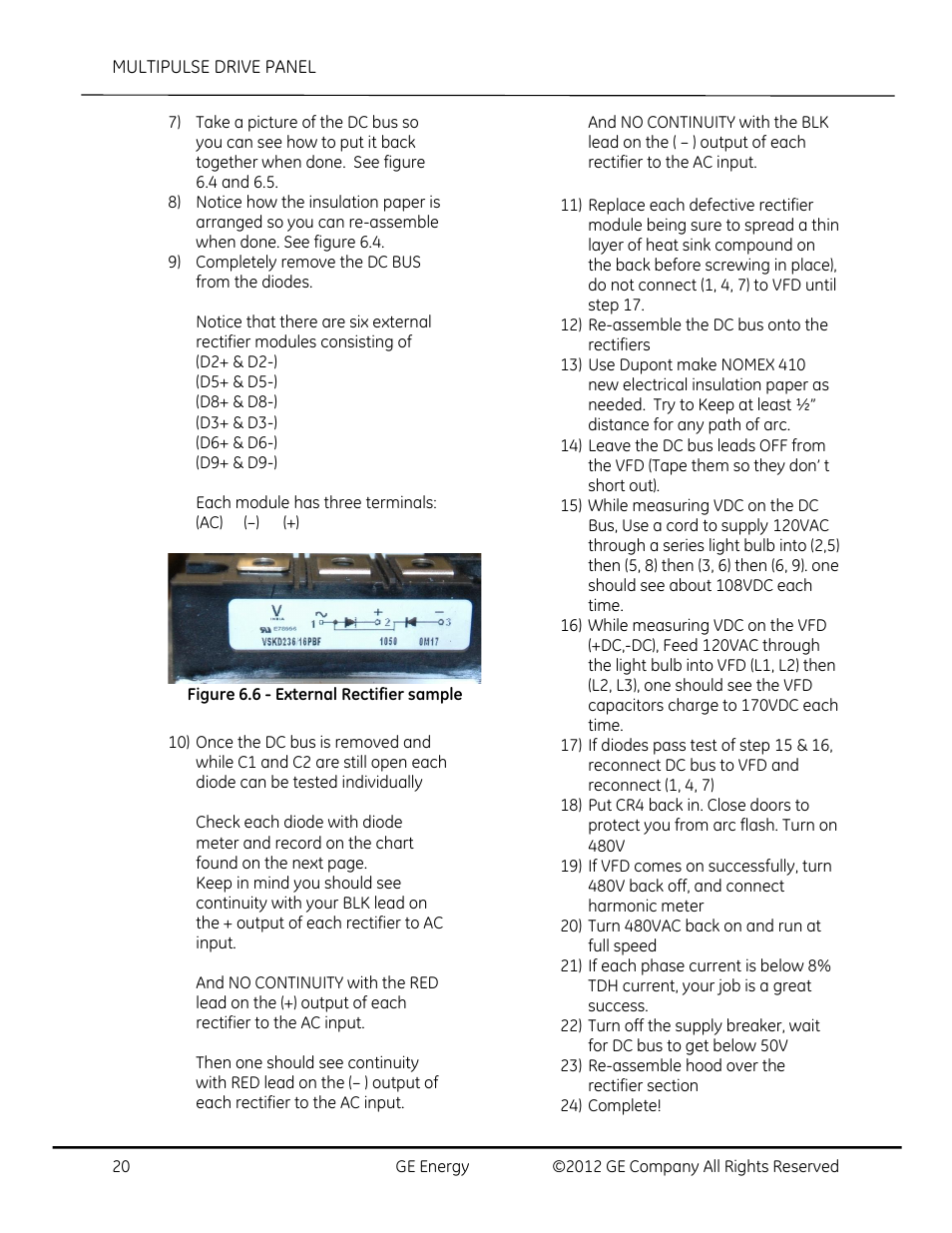 GE Industrial Solutions AF-650 GP MultiPulse Drive Panel User Manual | Page 20 / 37