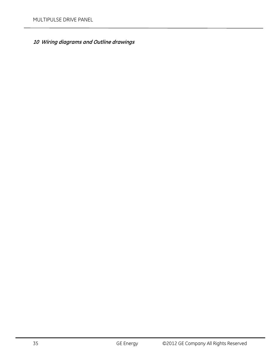 10 wiring diagrams and outline drawings | GE Industrial Solutions AF-650 GP MultiPulse Drive Panel User Manual | Page 35 / 37