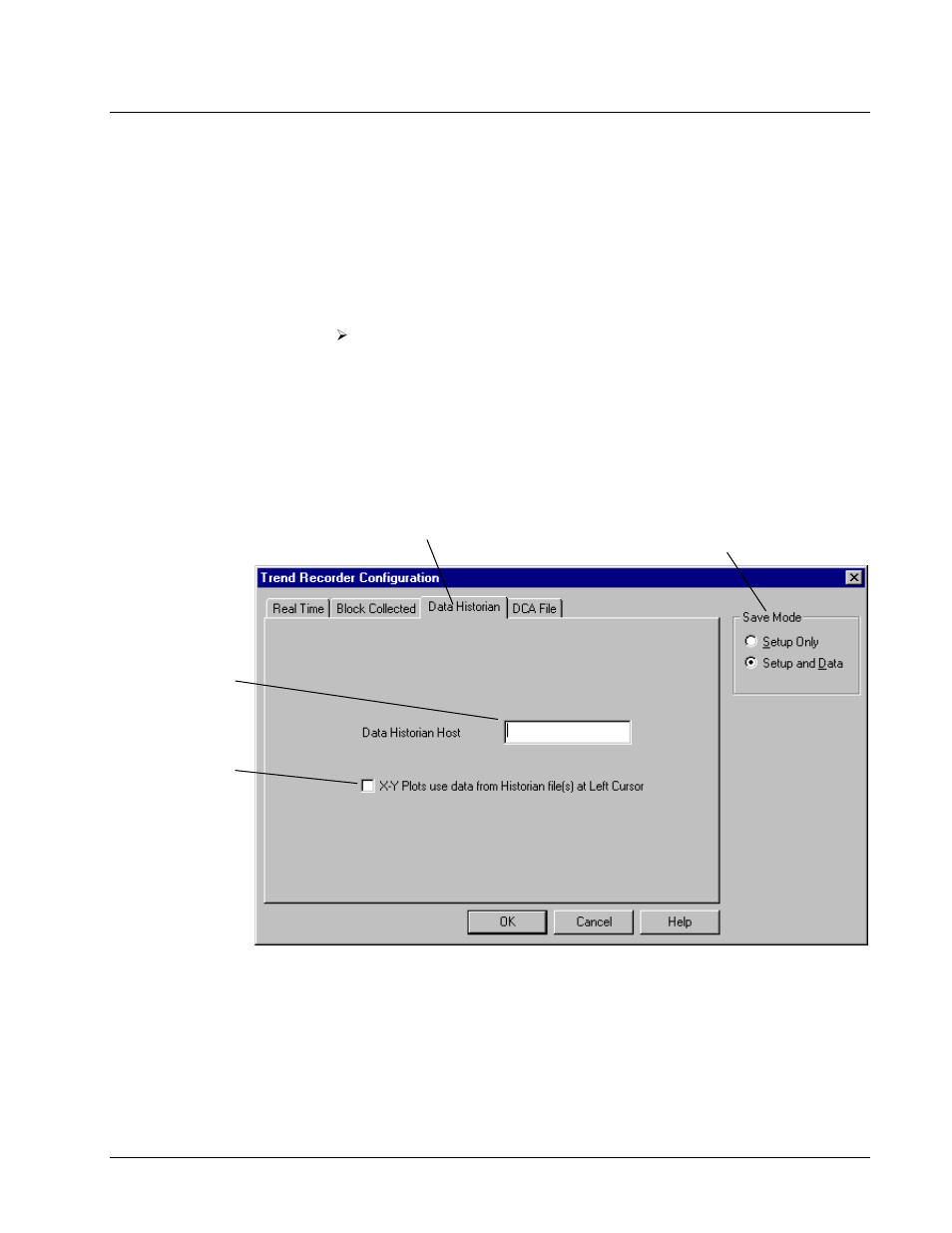 Data historian trends, Configuring the trend, Data historian trend configuration | GE Industrial Solutions Control System Toolbox For Configuring the Trend Recorder User Manual | Page 25 / 48