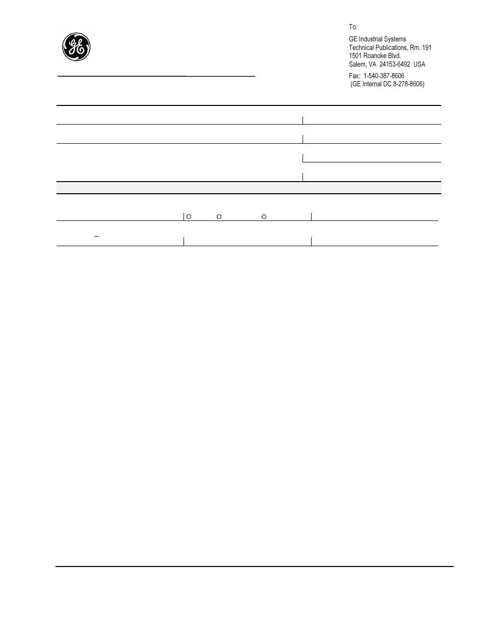 Problem report | GE Industrial Solutions Control System Toolbox For Configuring the Trend Recorder User Manual | Page 43 / 48