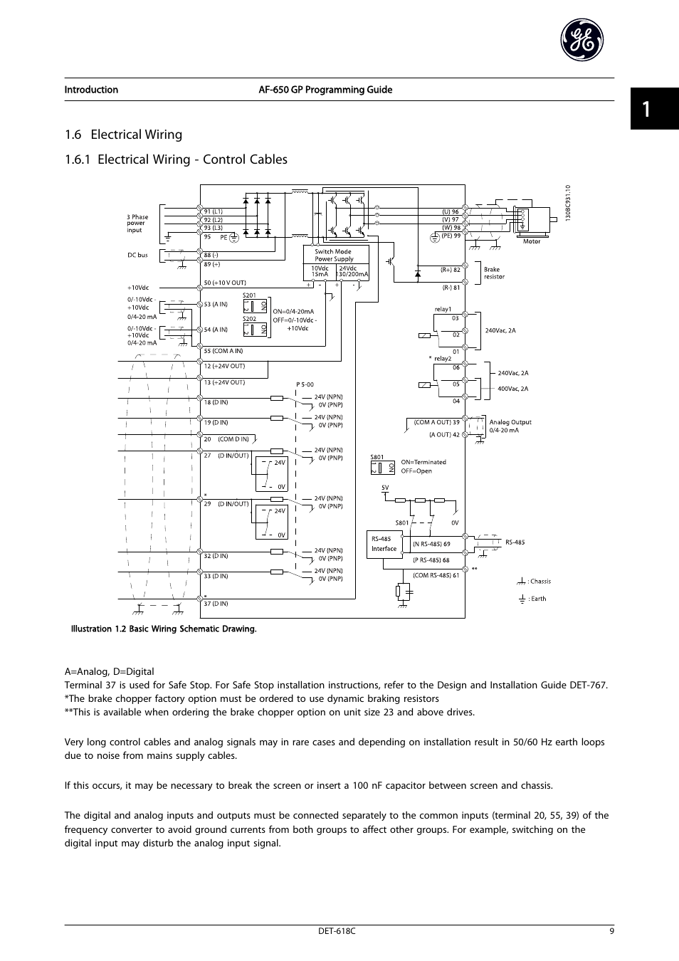 6 electrical wiring, 1 electrical wiring - control cables | GE Industrial Solutions AF-650 GP General Purpose Drive Programming Guide User Manual | Page 10 / 175