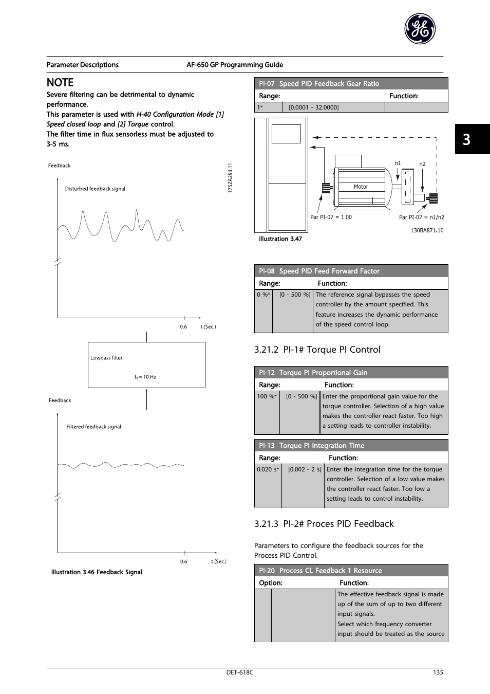 Illustration 3.46, 2 pi-1# torque pi control, 3 pi-2# proces pid feedback | GE Industrial Solutions AF-650 GP General Purpose Drive Programming Guide User Manual | Page 136 / 175