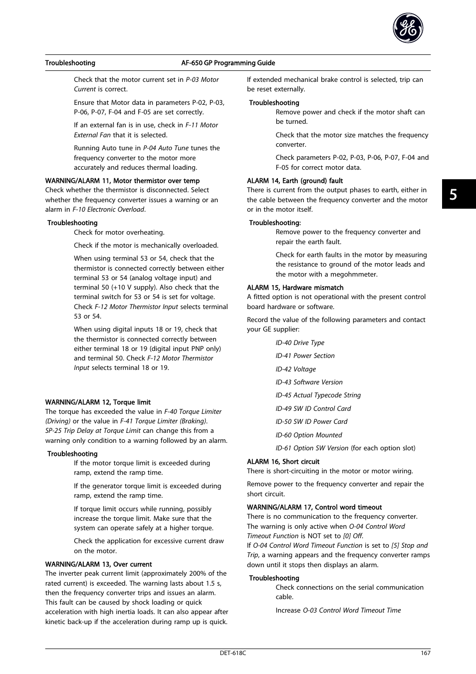 GE Industrial Solutions AF-650 GP General Purpose Drive Programming Guide User Manual | Page 168 / 175