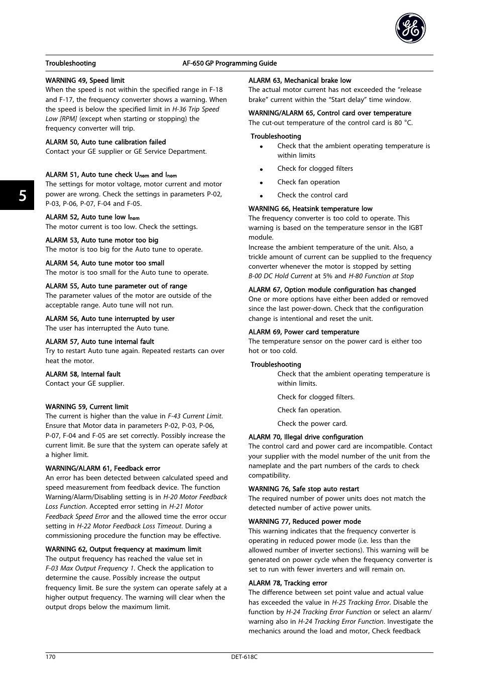 GE Industrial Solutions AF-650 GP General Purpose Drive Programming Guide User Manual | Page 171 / 175