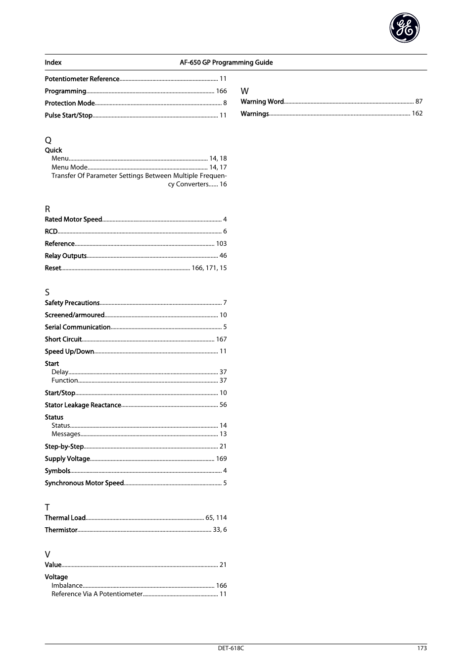 GE Industrial Solutions AF-650 GP General Purpose Drive Programming Guide User Manual | Page 174 / 175
