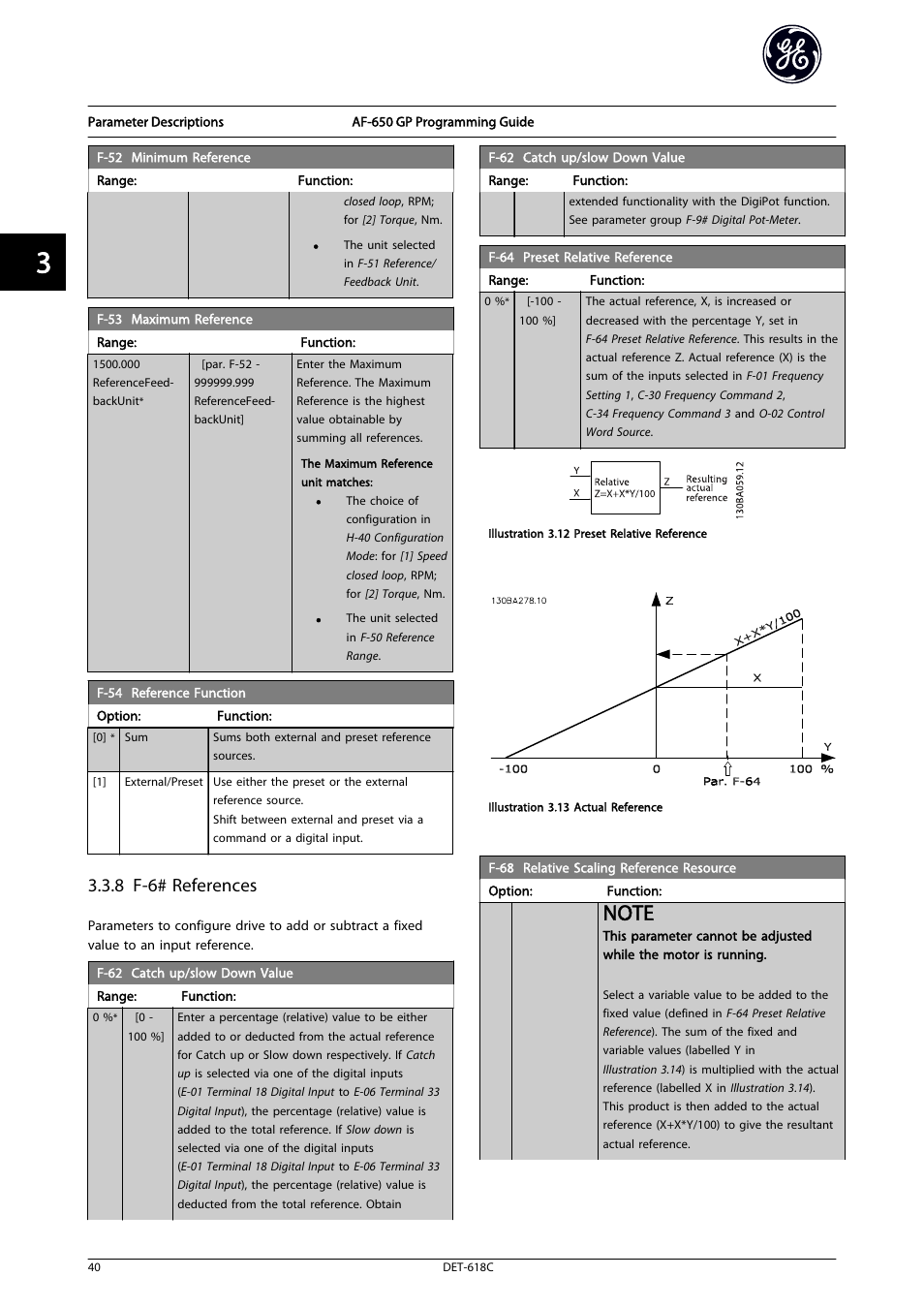 F-53 maximum reference, 8 f-6# references | GE Industrial Solutions AF-650 GP General Purpose Drive Programming Guide User Manual | Page 41 / 175