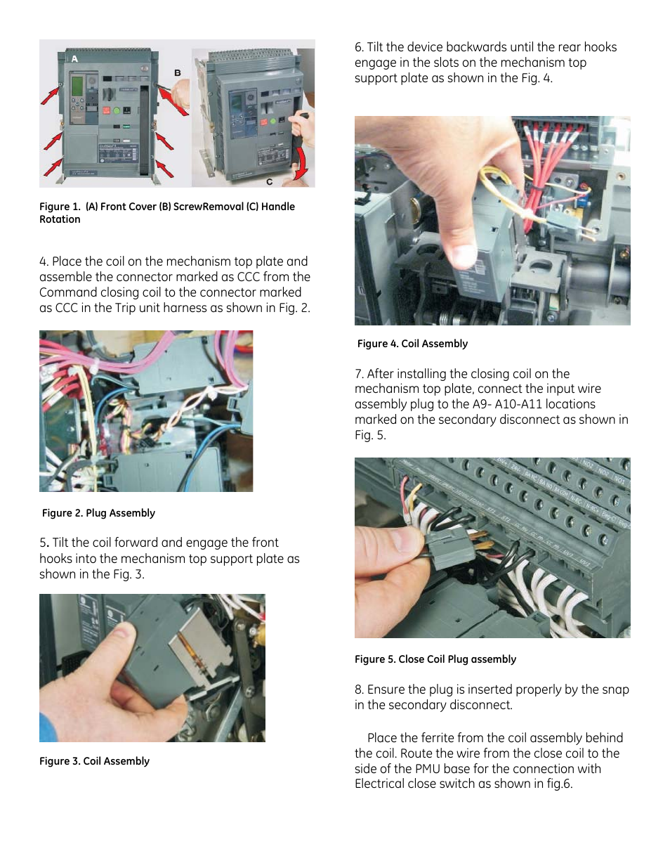 GE Industrial Solutions EntelliGuard G Command Closing Coil User Manual | Page 2 / 5