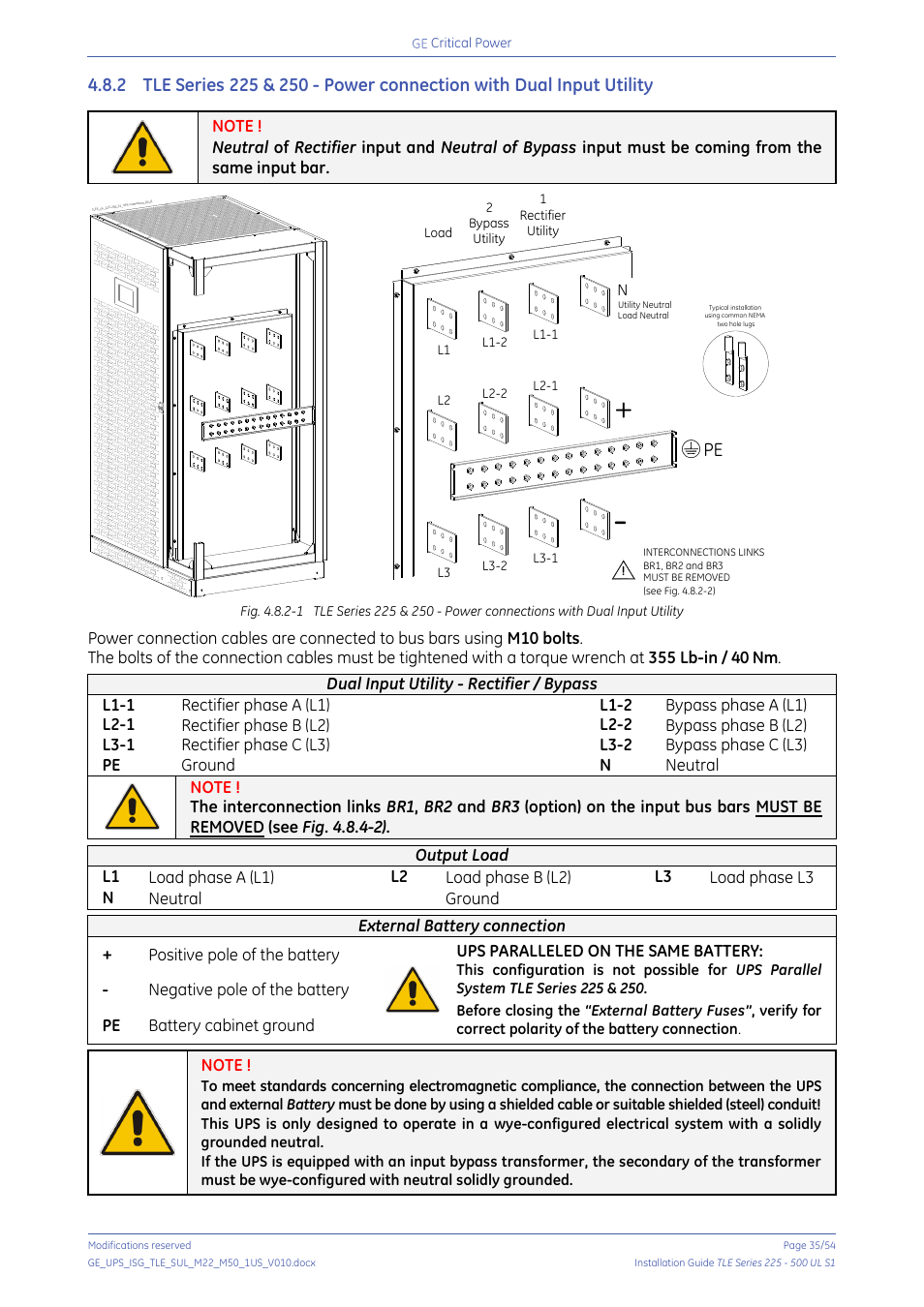 GE Industrial Solutions TLE Series 225-500 Installation Guide User Manual | Page 35 / 54
